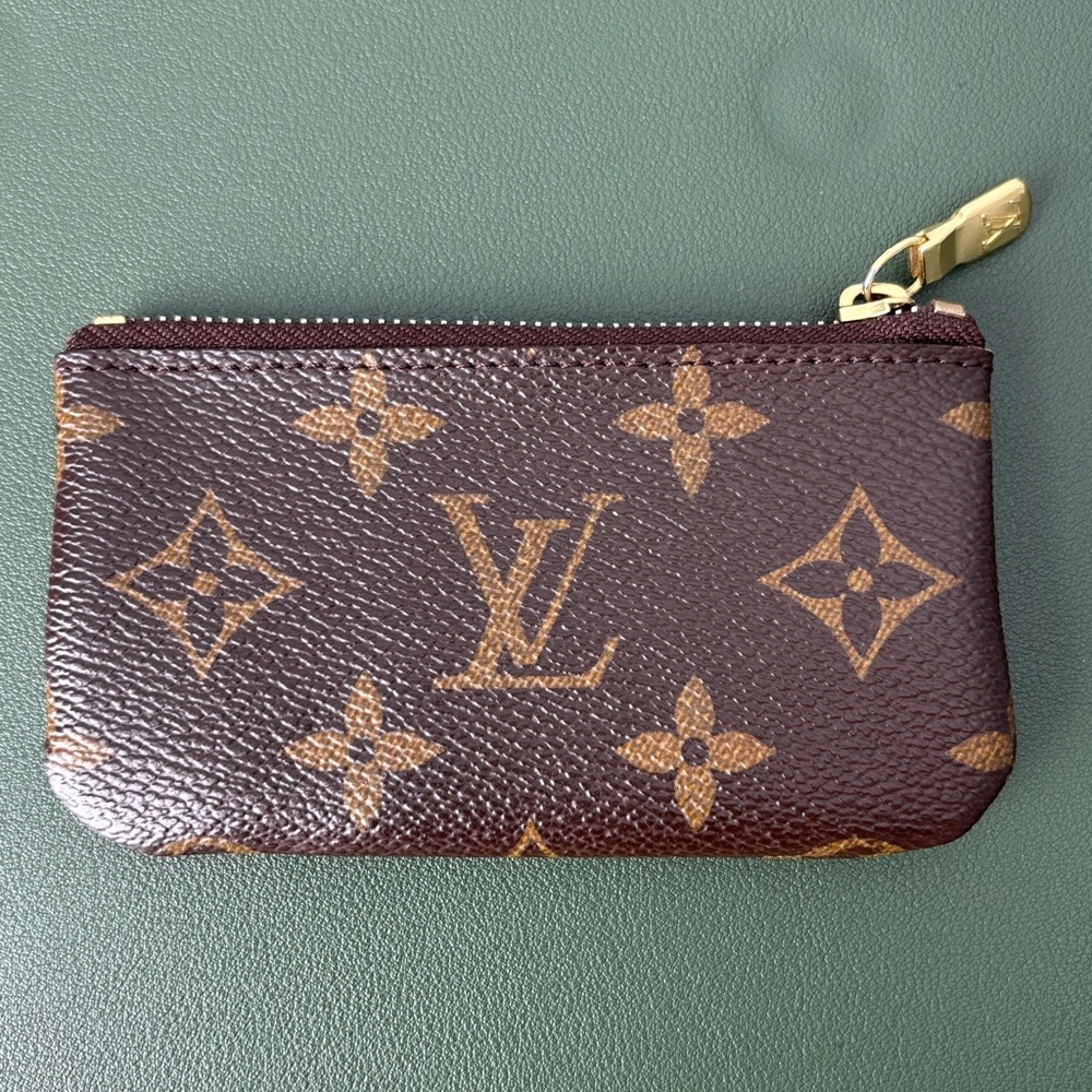 Louis Vuitton Brown Monogram Pouch with Gold Zipper